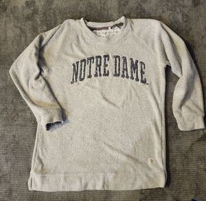Women's Pressbox Heathered Gray Notre Dame Fighting Irish Helena Raglan Sz LARGE